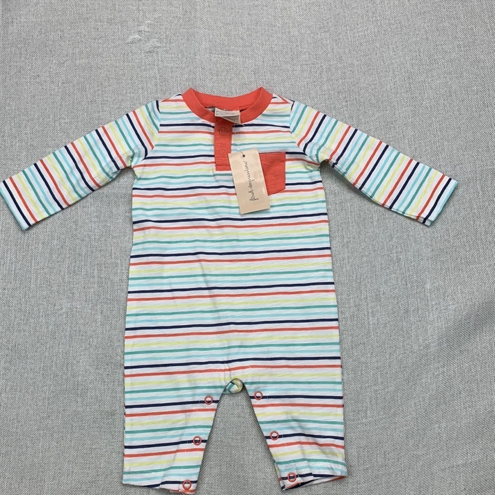First Impressions Baby Boys Striped Coverall Size 0-3 months